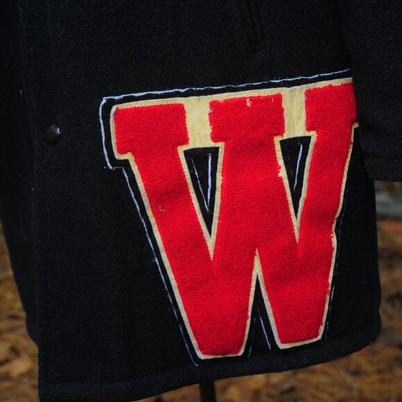 VTG 1981 Varsity Cheerleader Wool Letterman Jacket Woodbridge Quilt Lined M/L - Picture 5 of 14